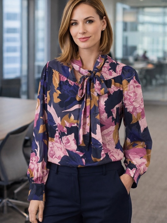 RW&CO. Tops - NWT RW&CO Floral Tie-Neck Blouse